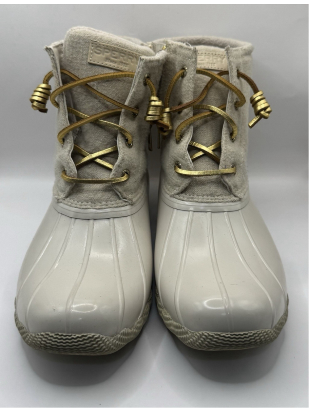 SPERRY Saltwater Women's Waterproof Sparkle metallic Rain Snow Boots size 9.5
